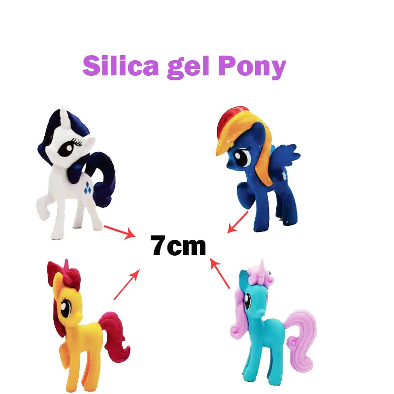 6 шт. мой маленький пони единорог мультфильм милые фигурки игрушки куклы дружба