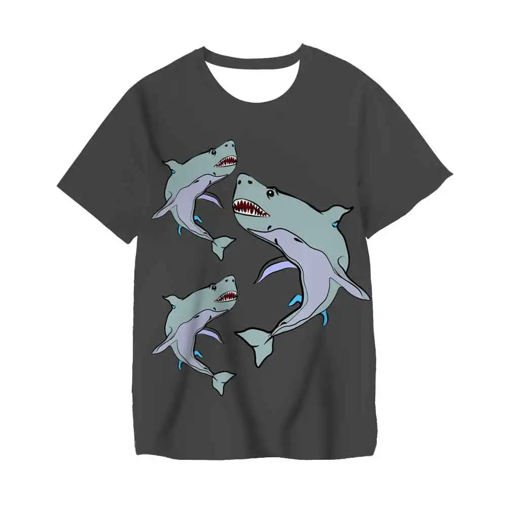 

Summer Boys Clothes Kids t Shirt Baby Shark Cartoon Print Children Clothes Tee Animal Girls T-Shirts Toddler Tops 2021 New