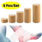 5 шт.компл. спортивные эластичные пластыри из эластичного материала, самоклеящиеся нетканые когезионные пластыри 2,557, 51015 см * 4,5 м, 16 цветов