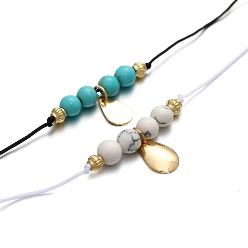 2 шт./лот голубой и белый бисер веревочный браслет для йоги лечебный баланс камни