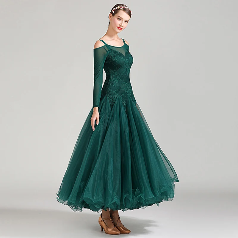 2021 Новый стиль платья для конкурса бальных танцев Танго Платье Фламенко