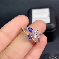 kjjeaxcmy boutique jewelry 925 sterling silver inlaid natural sapphire ring ladies noble ring support test hot selling