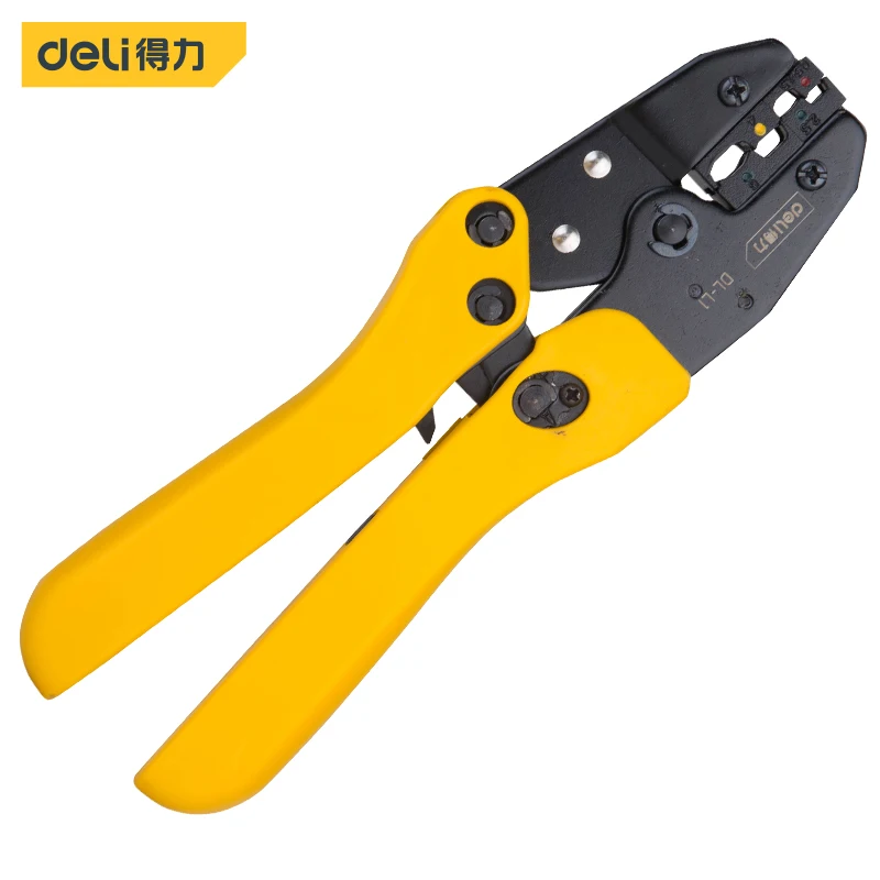 Deli Crimping Tools Pliers For 0.5-1.5 2.5 4 6 of Insulated Car Auto Terminals Connectors Crimping Plier Wire Electrician Tools