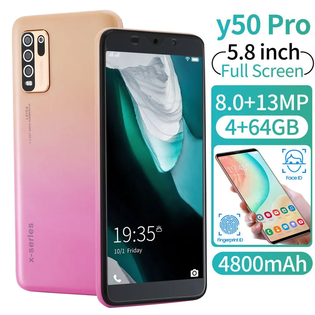 

Y50 Pro Android Smartphone 5.8-inch Large Screen Dual SIM Dual Standby Fashion High Definition 8 Core