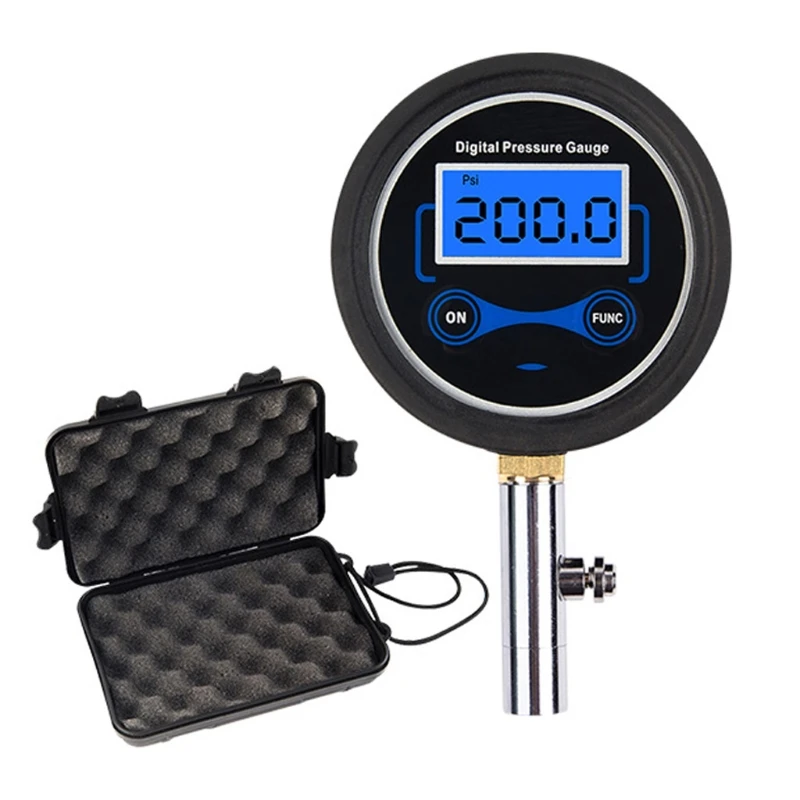 

Car Truck Bike Air Tire Inflator with Digital Pressure Gauge 200PSI LCD Display Pressure Gauge Meter Vehicle Tester Monitoring