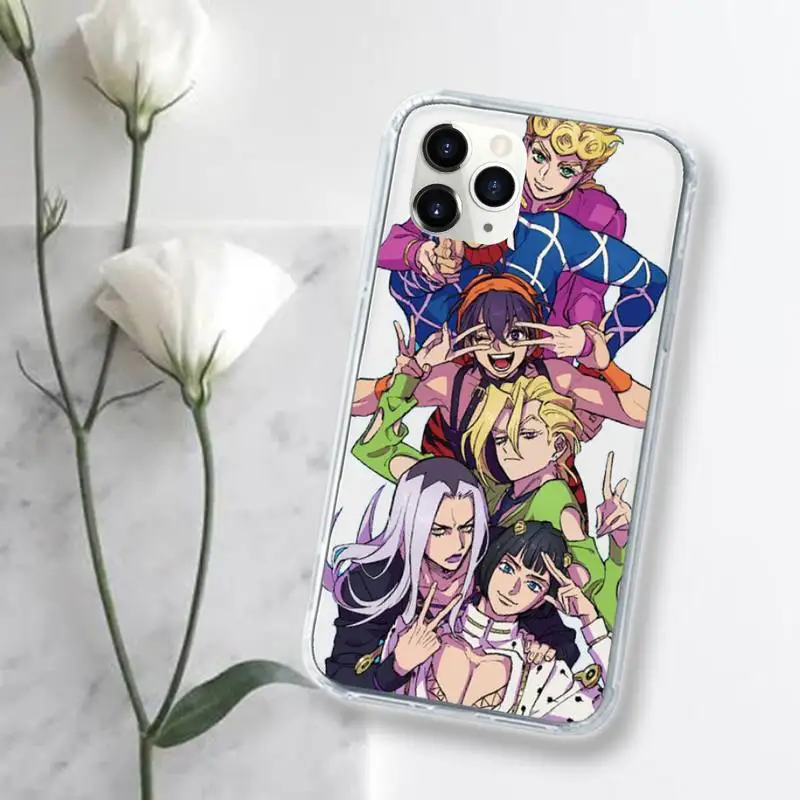 

Anime JoJos Bizarre Adventure Phone Case Transparent for iPhone 11 12 mini pro XS MAX 8 7 6 6S Plus X 5S SE 2020 XR