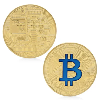 Позолоченные Биткоин памятные монеты коллекционные BTC художественная коллекция физический Q9QA - Цвет: Светло-серый