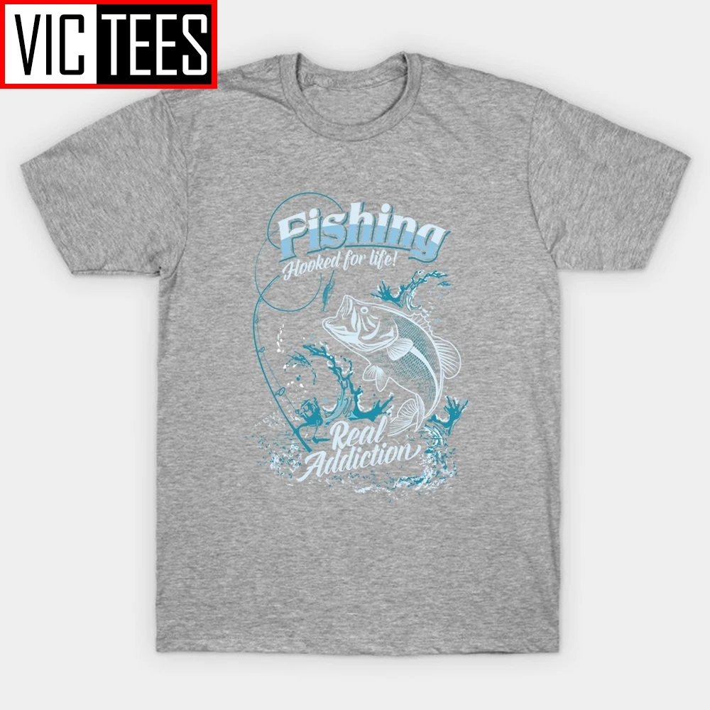 Футболка рыболовная Мужская хлопковая рубашка с принтом рыбы подростковая