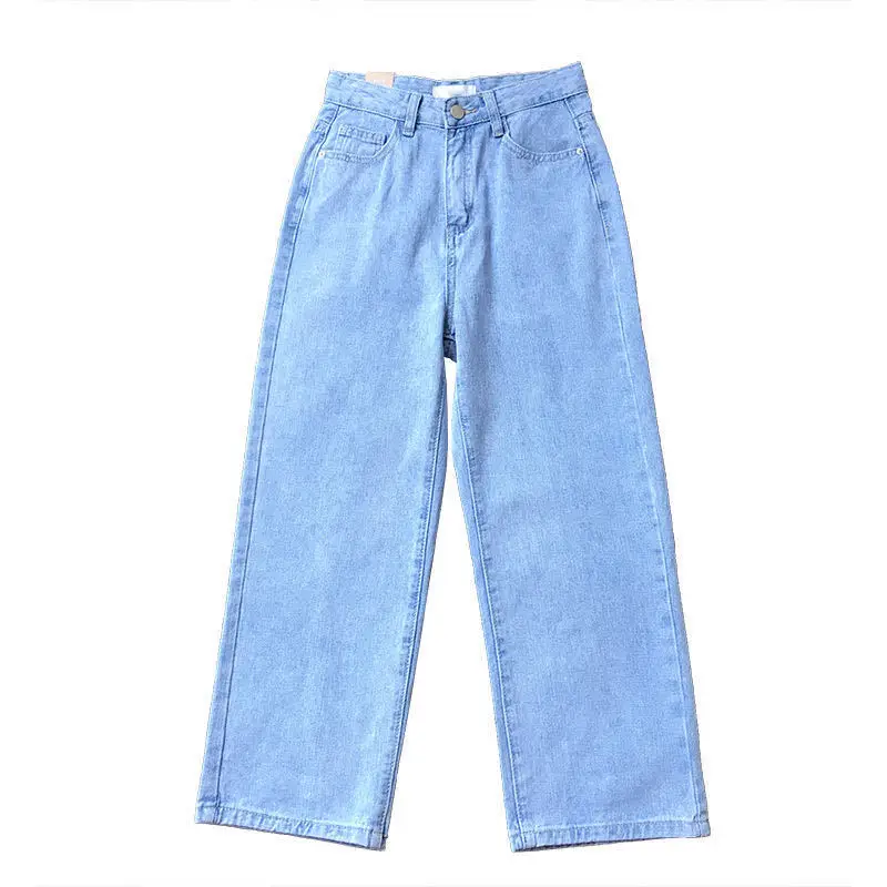 

60 New Women Baggy Jeans High Waist Straight Ankle-Length Pants Casual Simplicity Thin Length Pants