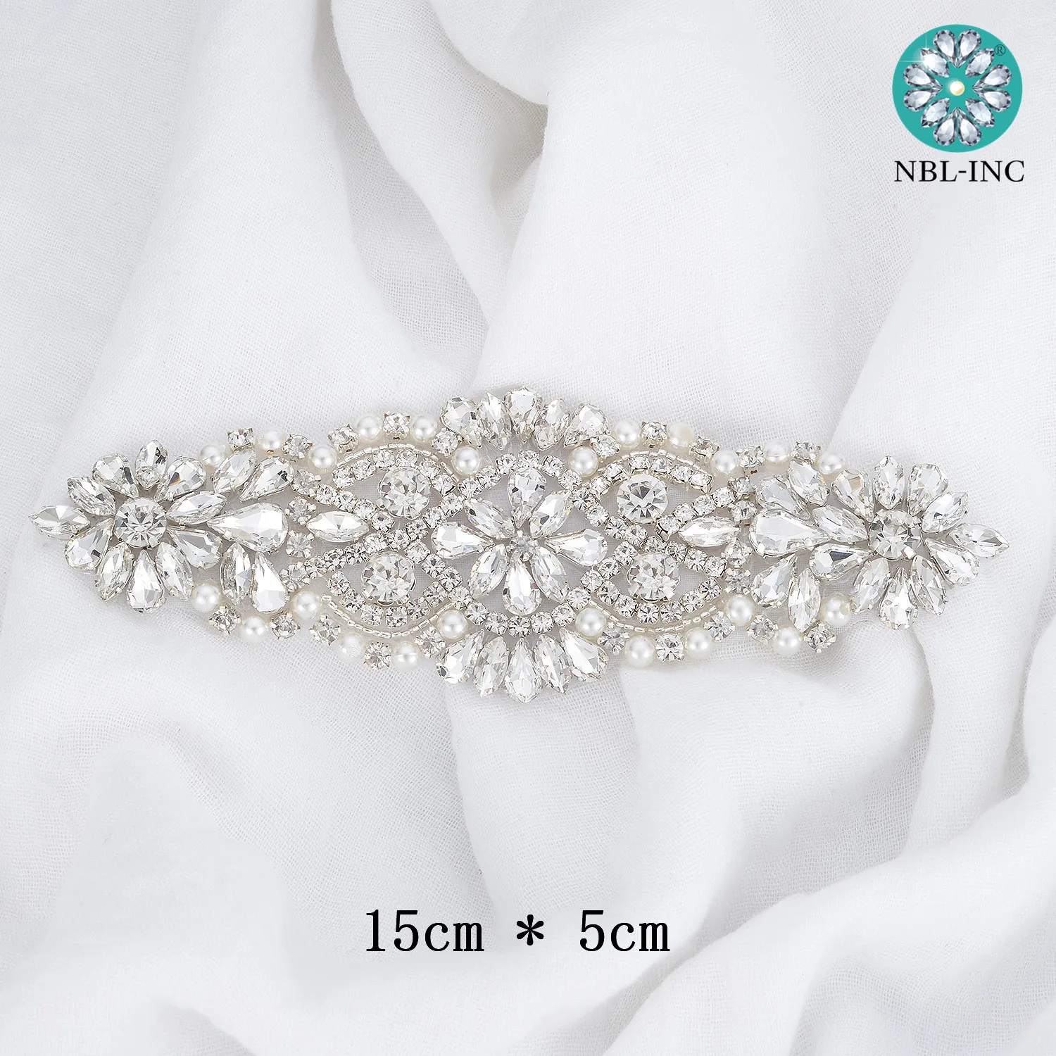 (1PCE) ручная работа вышитое бисером Хрустальное стекло серебристые золотые стразы