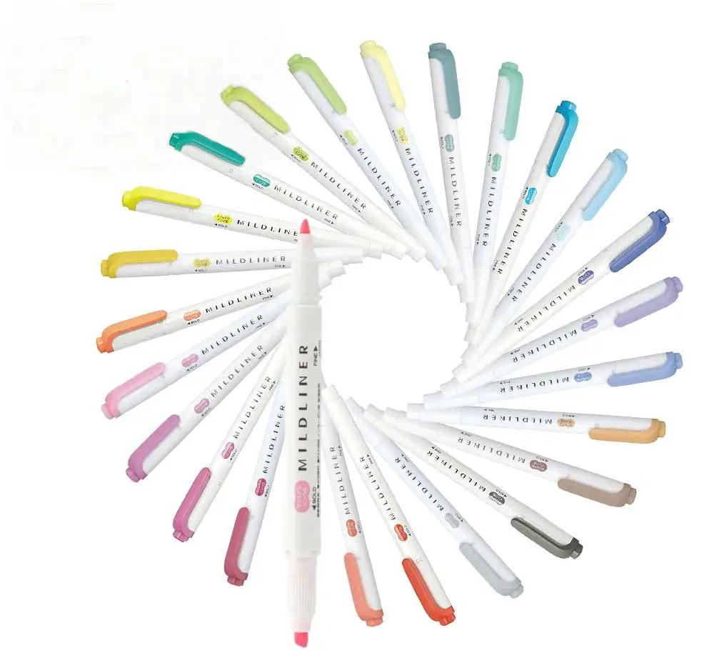 Zebra Mildliner 25 Pastel Color set Double Ended Highlighter Pen & Creative Tool Office & School Markers
