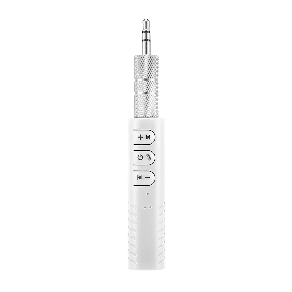 white Mini Handsfree AUX Bluetooth USB Music Audio Receiver Bluetooth Car Kit 3.5mm Jack Adapter for Speaker Headphone Car AUX - Название цвета: white