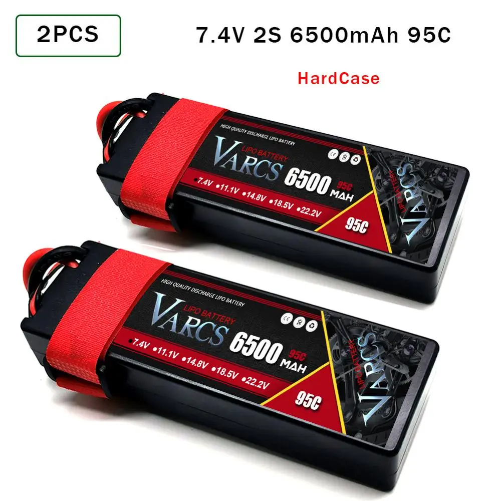 VARCS 2PCS RC battery Lipo 2S 3S 7.4V 11.1V 6500MAH 6750MAH 9300mah 10000mah 95C 130C 140C  for RC Stampede Car Drone
