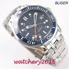 Relogio Masculino Для мужчин s часы лучший бренд класса люкс синий циферблат GMT сапфировое 41 мм Роскошные Для мужчин Военная Униформа Сталь ремешок наручные часы автоматические часы