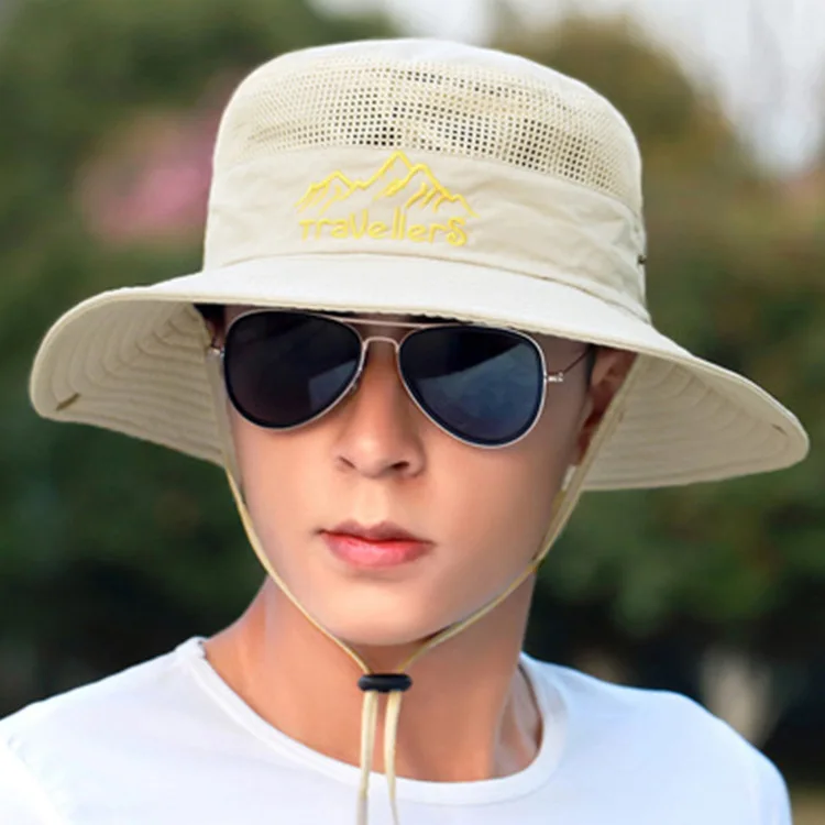 Шляпа мужская сетчатая для активного отдыха Панама от солнца рыбалки летняя