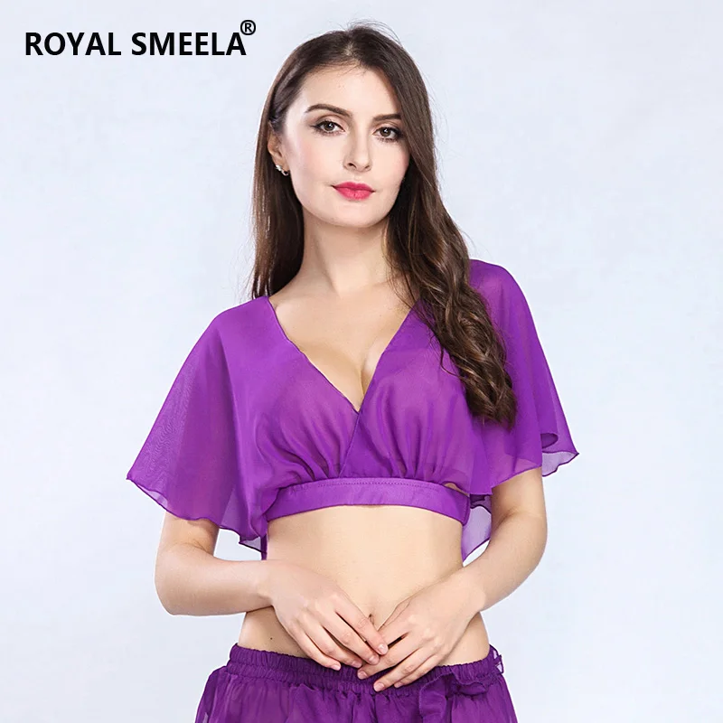 Женский шифоновый укороченный топ с оборками костюм для танца живота