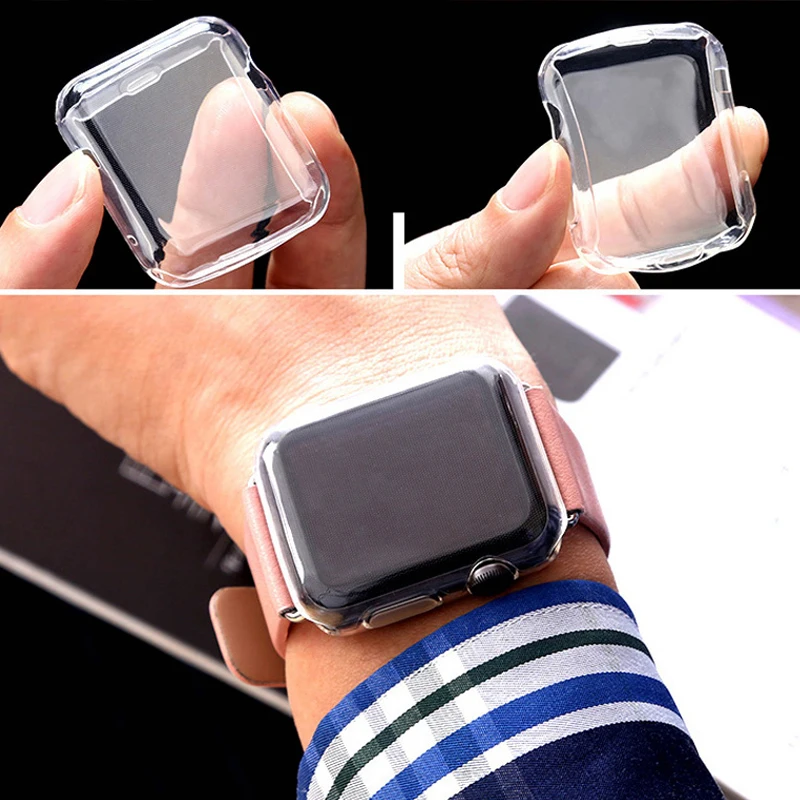 Силиконовые Мягкие часы Чехол для Apple Watch 5 4 44 мм 40 мм iwatch 3 2 1 42 мм 38 мм Универсальная крышка ультратонкий защитный чехол