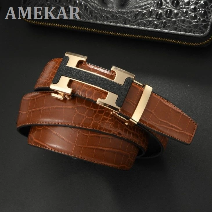 

Belt men's leather cowhide automatic buckle young people's trend Joker high-end pants belt male students net red new