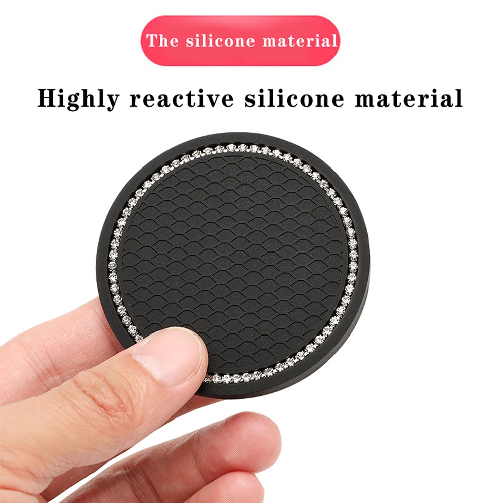 

Стразы Автомобильный держатель для бутылки с водой Противоскользящий коврик из силикагеля для украшения интерьера автомобиля аксессуары ...