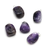 small pendant for jewelry making diy necklace earring accessories irregular natural stone amethyst charms fashion women gifts