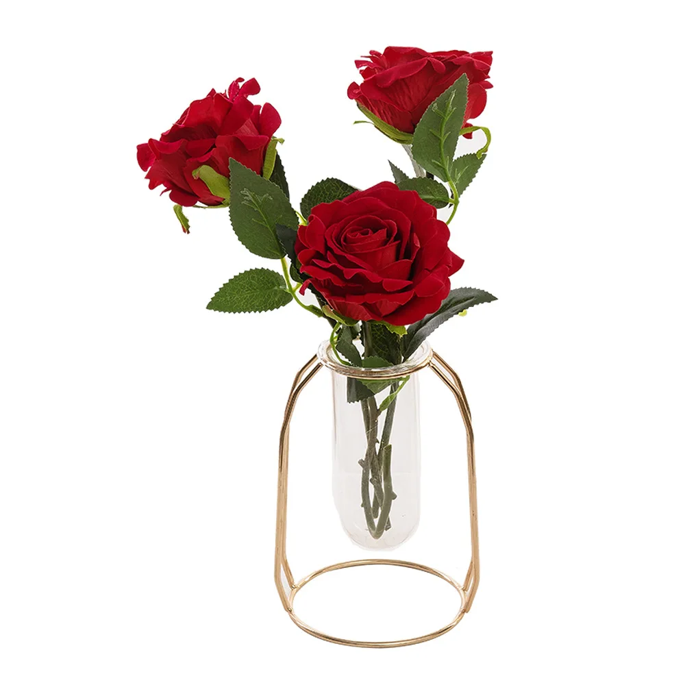 

Демонстрация на столе в гостиной, Осеннее украшение, искусственный бархатный цветок красной розы, имитация венка, растения, Свадебный декор