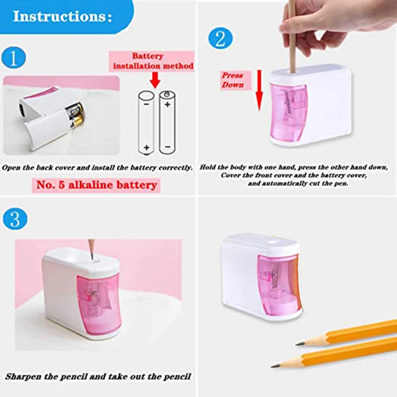 

Electric Pencil Sharpener Can Stop Children's Electric Pencil Sharpener Suitable for Student Classroom Without Battery