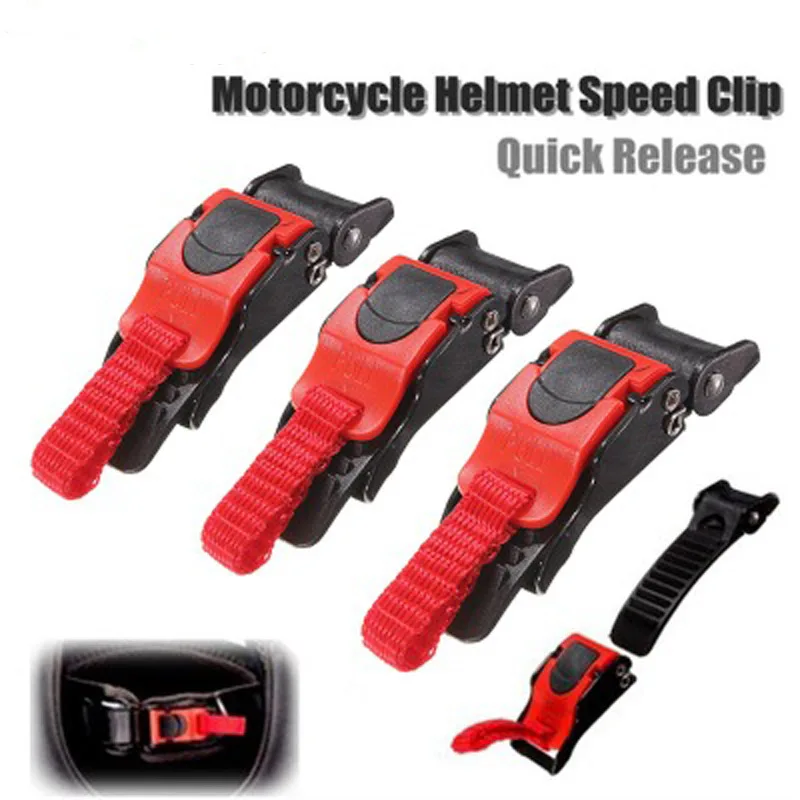 

Plastic Motorcycle Helmet Speed Clip Chin Strap Quick Release Pull Buckle Black + Red Motorcycle Helmet Lock