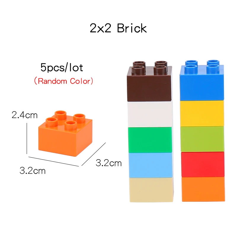 

DIY Large Building Blocks Bricks Plastic Accessories Parts Compatible Duploed Enlighten Educational Children Toys for Kids Gift
