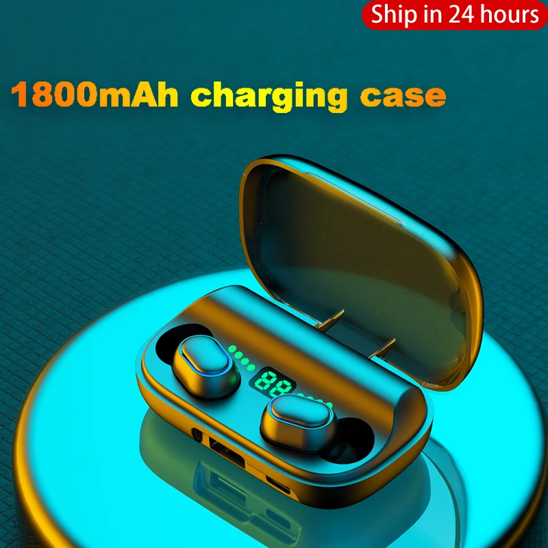 Беспроводные наушники с микрофоном Bluetooth, спортивные водонепроницаемые наушники, высококачественные музыкальные вкладыши для телефона 1800 мАч на.