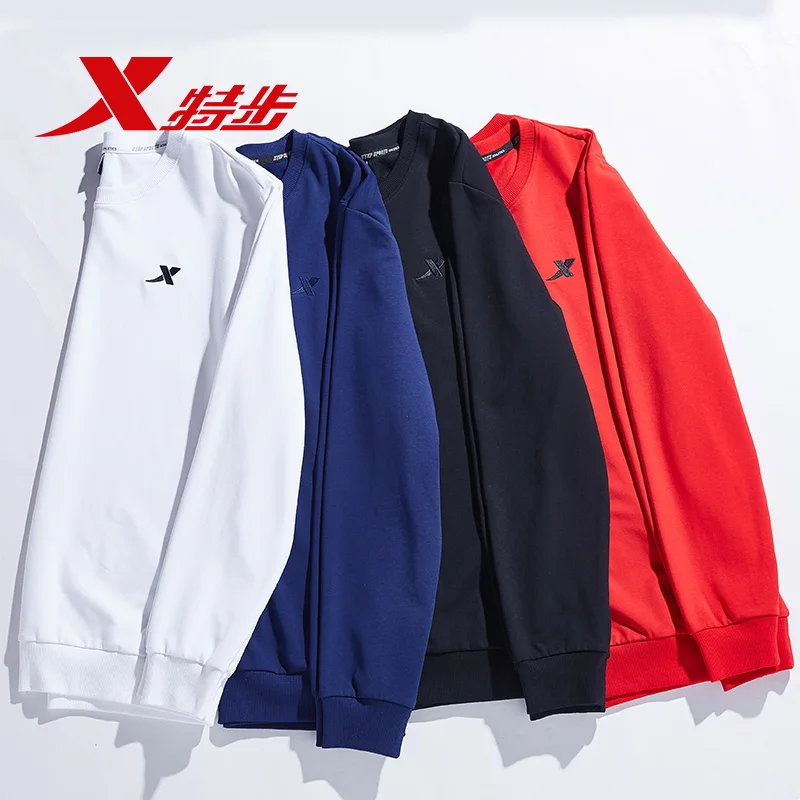 Xtep Men Fashion Sweatshirt Male Casual Streetwear Pullover Men's Warm Crew Neck Tops Winter Spring 881329059407 | Спорт и