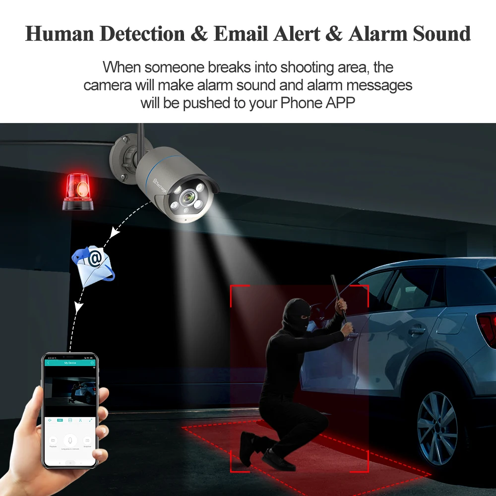 Techage 2MP/5MP Wi Fi Камера на открытом воздухе безопасности Беспроводной двухканальную