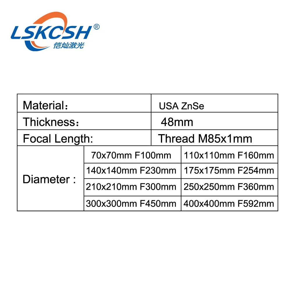 LSKCSH Co2 F-theta сканирующая линза для поля объектива 10.6um 10600nm 50x50-600x600 FL63-650mm для Co2 оптическая Co2 лазерная маркировочная машина запчасти