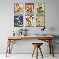 retro sexy pin up girl vintage posters and prints wall art canvas painting decorative picture for bar club pub girls room decor
