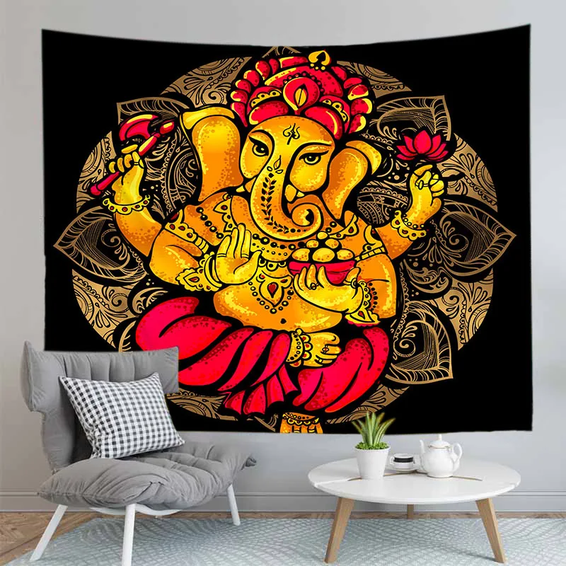 

Indian Tapestry Wall Hanging Beach Blanket Mandala Tablecloth Ganesha Walls Hang Tapestries Home Textile