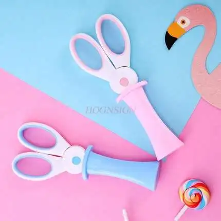 

Student art scissors handmade safety round head design cartoon pattern children art supplies