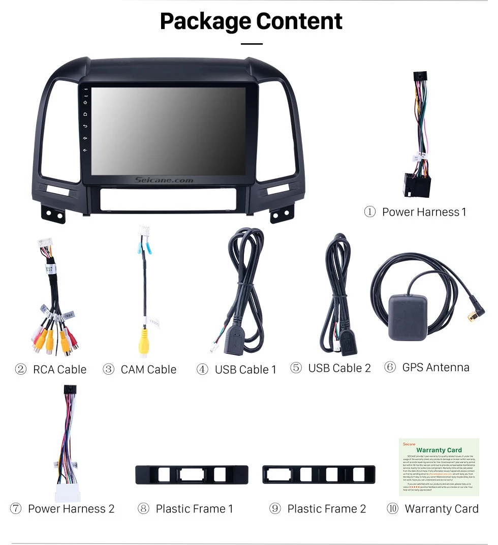 Seicane 2Din Android 8,1 9 дюймов Автомагнитола для 2005-2012 HYUNDAI SANTA FE gps Navi Стерео мультимедийный плеер головное устройство 3g Wifi