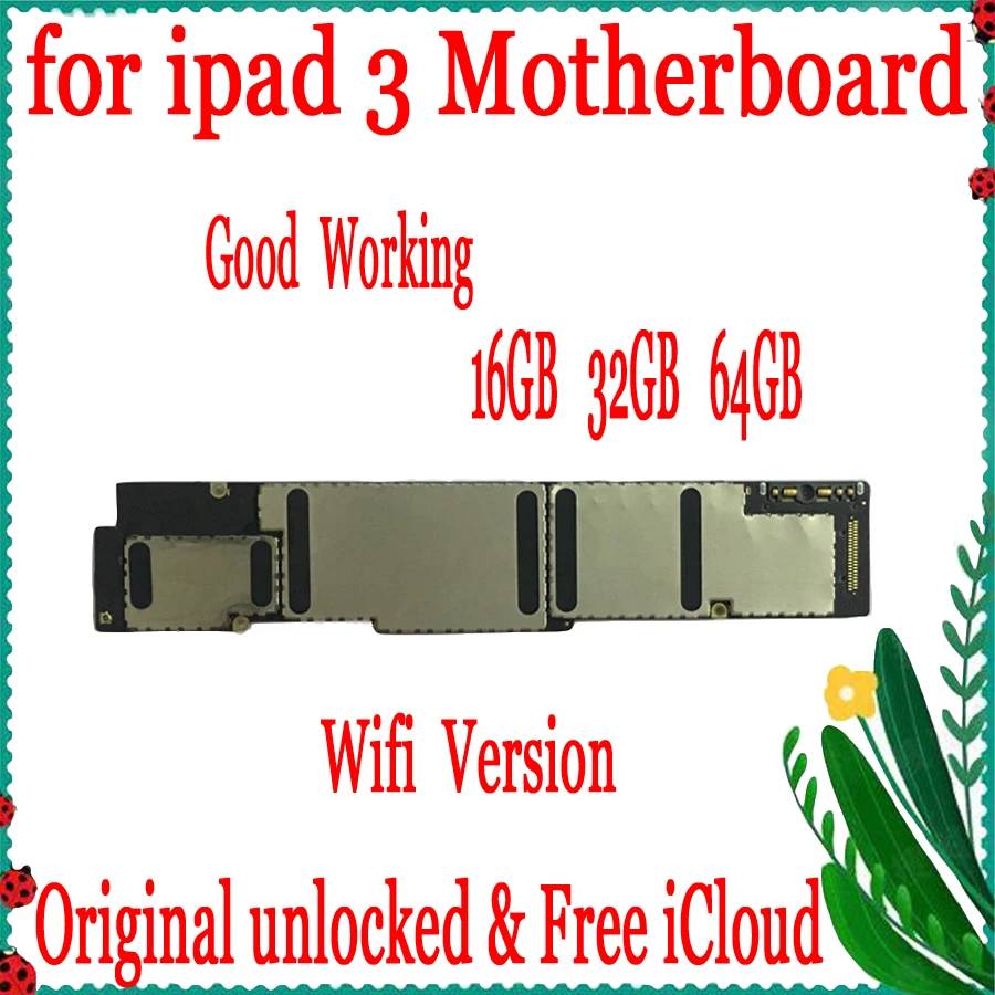 Для iPad 3 материнская плата Wifi версия & + 3G 16 Гб/32 ГБ/64 ГБ 100% оригинальная
