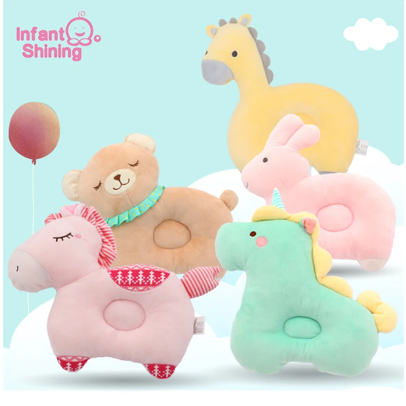 

Infant Shining Baby Pillow Newborn Cartoons Breathable Washable Cotton Baby Pillow Prevent Flat Head Baby Nursing Pillow