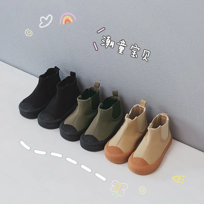 

Ботинки для девочек, детская парусиновая обувь, холщовые высокие ботинки для мальчиков, Детская Хлопковая теплая мягкая подошва, милая обув...