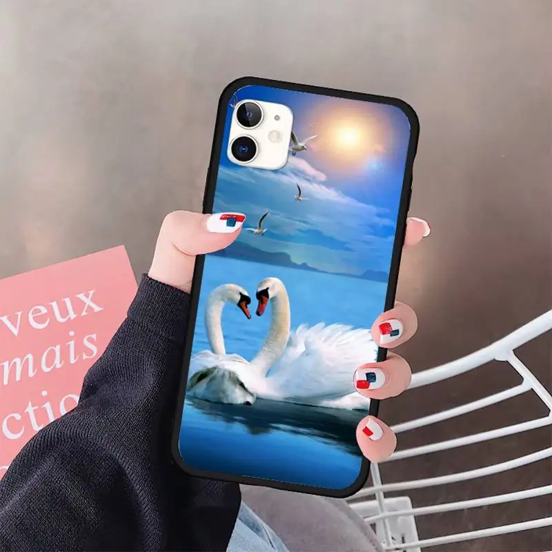 

Beautiful swan high quality Phone Case for iPhone 11 12 pro XS MAX 8 7 6 6S Plus X 5S SE 2020 XR