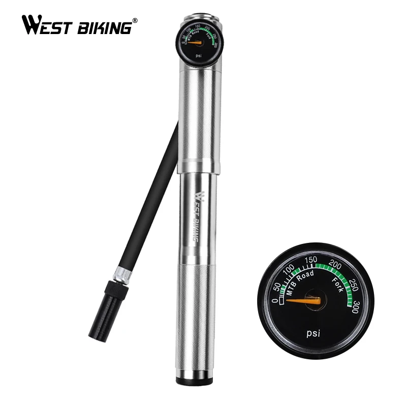 

WEST BIKING 89G Portable Mini Bicycle Pump MTB Mountain Bike Pump 160 PSI High Pressure Cycling Hand Air Pump Ball Tire Inflator