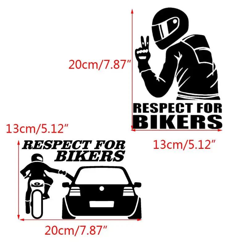 

3D Respect for Cyclists Waterproof Reflective Biker Motorcycle Decal Funny Vinyl Sticker Car Accessoires