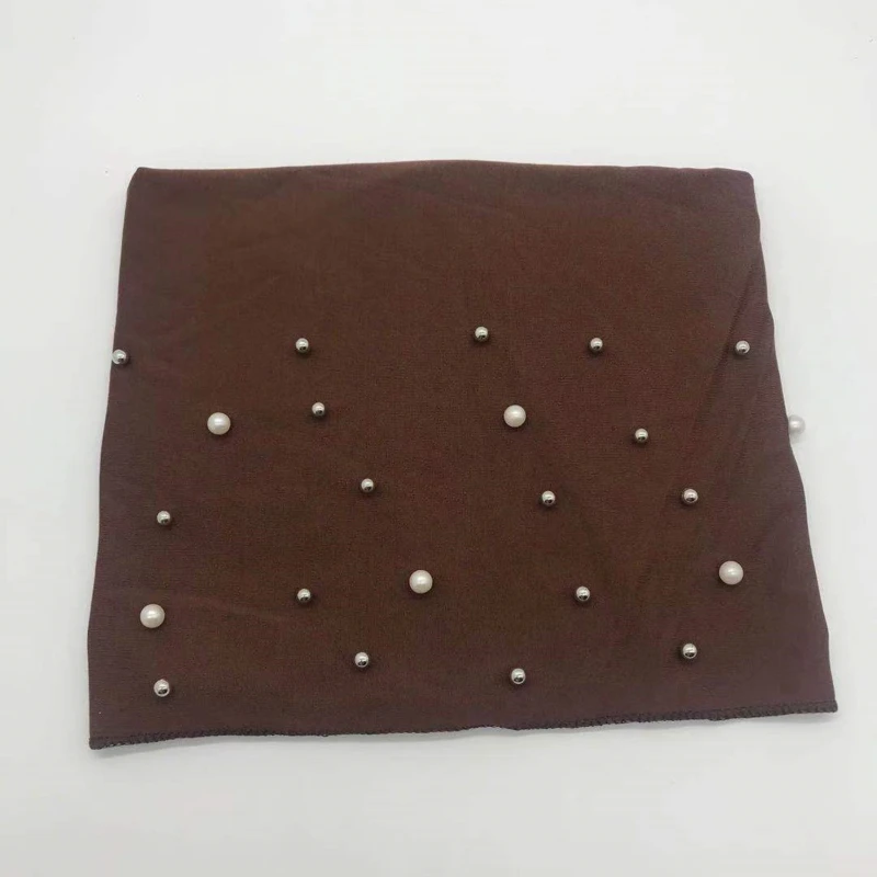 

2021 New Velvet Turbans For Women Pearls Turban Femme Musulman Women's Head Scarf Turban Cap Winter Indian Hat Turbante Mujer