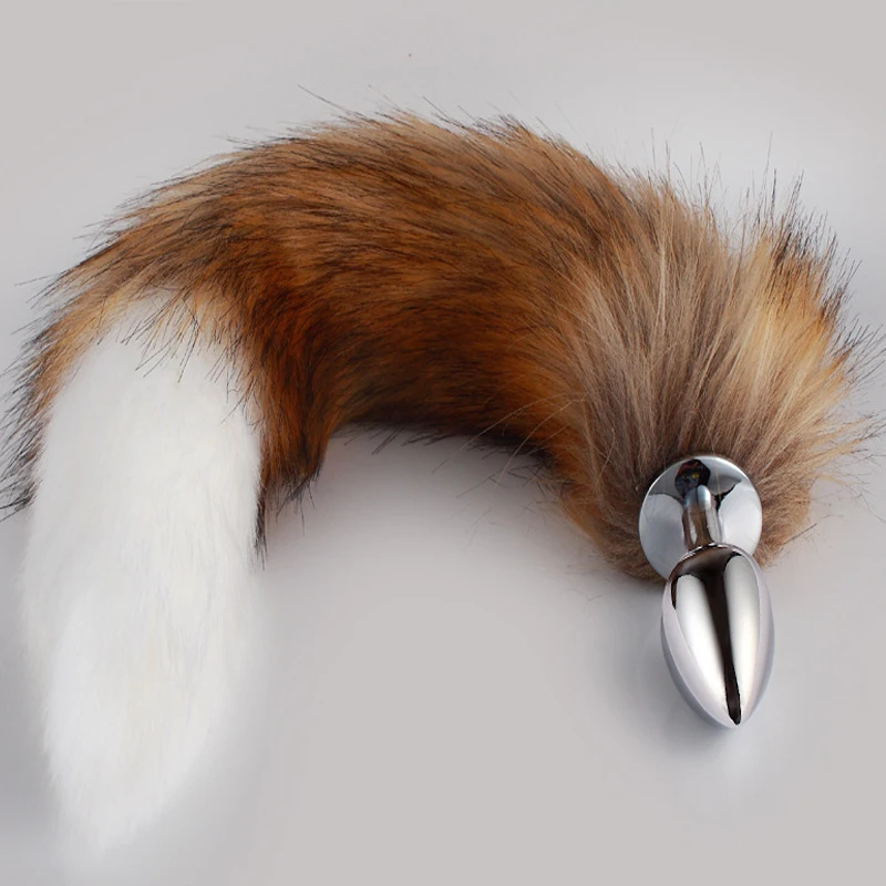 Анальная пробка с хвостом для собак и взрослых металлические поддельные