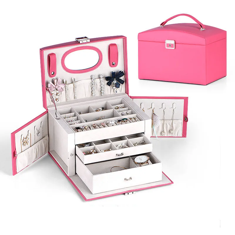 Модный чехол для хранения сережек колец ожерелий элегантная женская кожаная