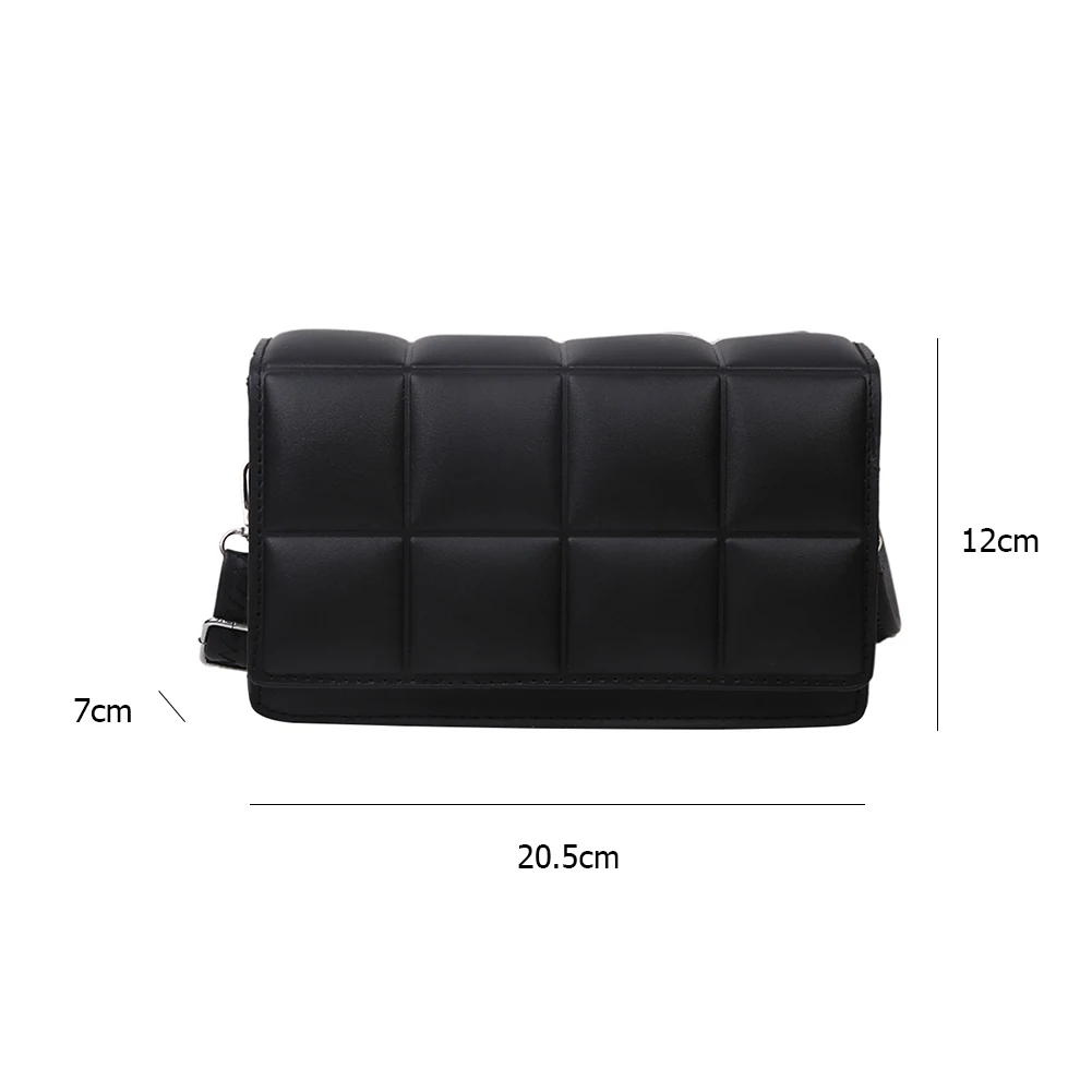 

2021 Tend Lattice Pattern Shoulder Bag Women's Designer PU Leather Flap Bags Small Square Crossbody Female Travel Messenger Bag