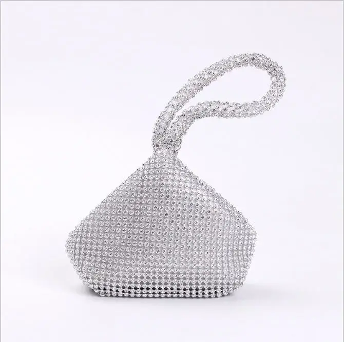 Small Silver Новое поступление, мягкие женские вечерние сумки, бриллиантовые стразы, клатчи, серебристые, черные, золотые, хрустальные, свадебные, вечерние сумочки, сумочки - Цвет: Small Silver