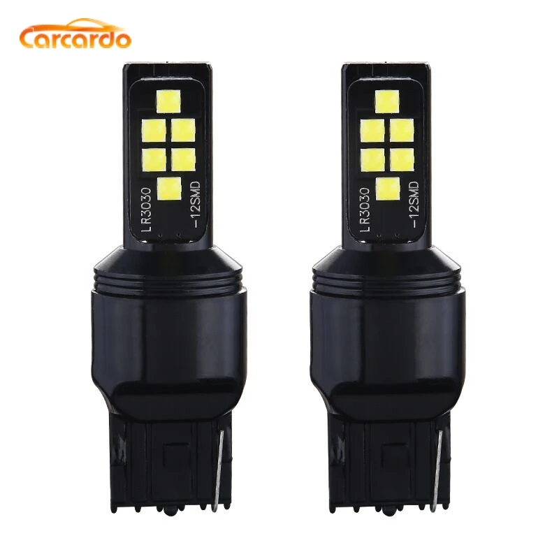 Carcardo 2 шт. T20 W21/5 Вт W21W Автомобильный светодиодный светильник 7440 7443 12V автомобиль