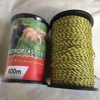 400 meters electric fence rope yellow black polywire with steel poly rope for horse animal fencing ultra low resistance wire