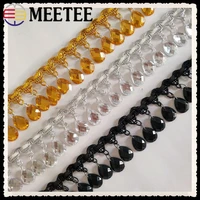 meetee 2meters 38mm acrylic hang drill fringed lace trim dance clothing accessories diy home decoration sewing material rd010